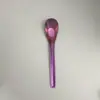 Vajilla de Titanio Puro, Cuchara con Forma de Lingote, Cuchara de Titanio Cristalizado, Cuchara Sopera Hondo, Cuchara Doméstica para Niños, Cuchara de Fondo Plano, Cuchara Martillada Flor de Hielo