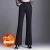 Pantalones de traje con forro polar para niños, ropa de abrigo de invierno, pantalones casuales rectos y ajustados de cintura media-alta, pantalones de vestir profesionales