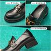 Mocasines Casuales Retro Augu Shiden para Mujer 2026 Nuevo Estilo Otoño Tacón Grueso Zapatos de Piel Zapatos de Moda