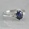 Huajie deseo oferta especial anillo de plata S925 con circón azul anillo popular transfronterizo europeo y americano para mujer anillo de vacaciones venta directa