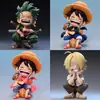 Al por mayor Figura de Luffy, Zoro, Sanji en versión Q sentado de una pieza Modelos de Juguetes de Moda Decoración de Coche