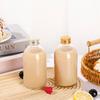 Botella de bebida, botella de vino de frutas, venta al por mayor, botella de té con leche, tapa de aluminio transparente, botella de jugo, jugo de frutas y verduras, botella de vidrio vacía, botella de café