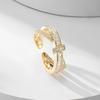 Moda simples geométrico Open Ring japonês e coreano estilo leve luxo nicho finger ring frio estilo internet celebridade anel anel popular