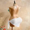 Cadena para el cuerpo de cuentas azul y blanco AYJ estilo europeo y americano, top de bikini para la playa, multicapa con pedrería brillante, para vacaciones y chicas sexys de la costa