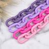 Tira de cadena de color para pintar a mano en plástico acrílico, hebilla de plástico de 24 x 39, anillo de apertura DIY, accesorios de cadena para bolso de joyería