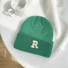 Sombrero de Mujer de Otoño e Invierno ins Sombrero de Punto Cálido con Letra R Coreano Clásico Moda Pareja Gorro Pulóver Moda Outlet de Fábrica