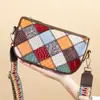 Bolso de Hombro Retro de Cuero Genuino Moda Patchwork Colorido Versátil Popular Estilo Bohemio Texturizado Bolso Cruzado para Mujer Venta al por Mayor
