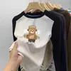 Camada Base Casual Infantil Raglan Manga Longa Outono Inverno Novo Estilo De Rong Camiseta Gola Redonda Menino Pequeno Roupa Íntima Top Felpudo