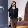 Tejido personalizado para mujer, manga larga, nuevo, elegante, casual, cárdigan corto, temperamento de principios de otoño, rejuvenecedor, top estilo pequeño Chanel