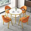 Conjunto de mesa e cadeiras minimalistas nórdicas para recepção e negociação, para lojas de milk tea e café, apartamentos e homestays, mesa de jantar, mesa redonda pequena para varanda