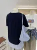 Camiseta de Manga Corta de Algodón Puro con Estampado de Pera Estilo Coreano para Mujer, Nueva de Verano, Corte Holgado, Tallas Grandes, Versátil, Top de Media Manga que Reduce la Edad, Moderno