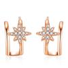 Novedosos Pendientes de Estrella de Seis Puntas, Pendientes de Meteoro de Moda Europeos y Americanos, Elegantes Pendientes con Incrustaciones de Diamantes con Forma de Grano de Arroz Brillante