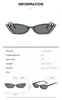Moda Transfronteriza Europea y Americana Gafas de Sol de Gato con Diamantes Multicolores Montura Pequeña Gafas de Sol para Fiesta de Graduación Hip-hop Damas