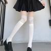 Calcetines de Media Blancos con Encaje para Mujer Lolita Medias Medias Largas hasta la Rodilla con Botas Altas Dulces Medias Apiladas hasta el Muslo