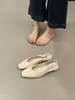 Sandalias tejidas de tacón grueso y punta cerrada en azul suave para mujer, primavera/verano 2026, con correa trasera y punta cuadrada, elegantes zapatos de un solo color