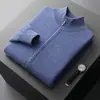 Nueva Chaqueta Cardigan de Lana para Hombre 2023 Casual de Negocios Versátil Cardigan con Cremallera 100% Lana para Hombre