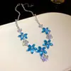 Pendientes de Gancho con Borla de Flor de Zirconia Europea y Americana, Ligeros, de Lujo, Moda de Alta Gama, Colgantes, Nicho, para Viajar, Versátiles, Elegantes para Mujer