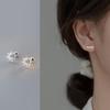 Nalan S925 Prata Estilo Floresta Fresco Diamante Azul Sol Brincos Feminino Verão Senhora Fio Orelha Jóias G9477
