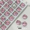 Nido de Pájaro Explosivo Recorte de Grasa Cuadrado Arte de Uñas Diamante Adorno Cristal K9 Punta Inferior Diamante Blanco Rosa Color Grande Cuadrado Adorno para Uñas