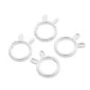 Conjunto de anel de furo duplo moldura de talão anel de pérola acessórios DIY anel de pérola coelho bonito frisado liga anel de talão perfurado