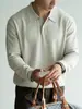 Camisa Polo Retro con Cuello de Espiga Mezcla de Algodón y Poliéster para Hombre 2026 Otoño/Invierno Sudadera Deportiva Casual Ligera