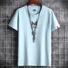 Camiseta masculina de manga curta verão nova transfronteiriça algodão gola redonda moda solta meia manga tamanho grande casaco ao vivo daifa