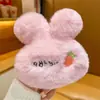 Veludo de coelho fofo desenho animado cabeça de animal de coelho broche DIY acessórios de pelúcia roupas chapéu bolsa sapatos acessórios