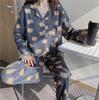 Pijama Pijama de Otoño para Mujer de Manga Larga Estilo Coreano Holgado Dibujos Animados Popular para Negocios Pequeños Ropa de Casa Nuevo Conjunto de Primavera y Verano para Mujer