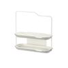 Estante de almacenamiento para fregadero de doble capa de hierro forjado ABS sin perforaciones, colgador adhesivo para cocina y baño, tono agitado, fácil de usar
