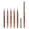 Ferramentas de Manicure Haste de Sândalo Tubo de Agulha Extremamente Fino Conjunto de Pincéis para Puxar Linha Caneta Japonesa para Unhas Caneta para Pintura de Flores Caneta para Desenhar Linhas