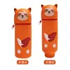 Nova Estojo de Lápis Infantil Silicone Cola Estojo de Lápis DIY Padrão Fofo Estojo de Lápis Panda Gigante Caneta Desenho Animado Fofo