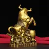 Ornamentos de Vaca de Latão Vaca Ruyi Vaca Grande Zodíaco Chinês Vaca de Bronze Yuanbao Vaca Dourada Sala de Estar Escritório Artesanato