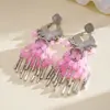 Pendientes de gancho de resina con forma de hoja ovalada y pluma, transfronterizos europeos y americanos, pendientes frescos y sencillos de verano, pendientes de diseño nicho para mujer