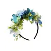 Faixa de Cabeça com Cabeças de Flores Artificiais Novo Estilo Amazon Bohemian Style Guirlanda de Flores Headband Flor de Tecido Acessório de Cabeça para Foto para Mulheres