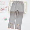 Leggings de primavera y otoño para niñas, ropa exterior, pantalones para niñas pequeñas, tallas pequeñas y medianas para niños, bebé, pantalones gruesos medios en blanco y negro, estilo coreano