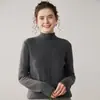 26 Novo Suéter de Cashmere Grosso de Malha 7 Fios Gola Alta Meia-Calça Cor Sólida Outono/Inverno Suéter Base Tricotado Solto Feminino
