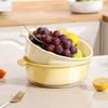 Artefacto Doméstico de Cocina de Plástico Transparente Multifuncional para Sala de Estar Multiusos Plato de Frutas Cesta de Verduras Cesta de Drenaje para Lavar Verduras de Doble Capa