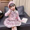 Conjunto Kuromi Novo Outono 2024 para Meninas Roupas da Moda de Primavera para Menininhas Conjunto de Três Peças Estilo Academia JK para Bebês