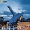 Adornos de ballena azul de acero inoxidable para jardín, parque, hotel, zoológico, piscina, centro comercial, sala de maquetas, esculturas decorativas para exteriores.