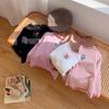 Ropa de Otoño para Niños Estilo Coreano Camiseta Básica con Borde Fruncido para Niñas Manga Larga Nueva Prenda Superior para Bebé