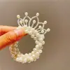 Coroa Headwear Banda de Borracha Princesa Pérola Cabelo Corda Acessórios para o Cabelo Acessórios para o Cabelo da Menina Bola de Cabelo Cabeça Elástico