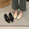 Salto Stiletto Fino Suave Pontudo Estilo Francês 2025 Primavera e Outono Novo Popular Raso Respirável Elegante para o Dia a Dia Salto Alto