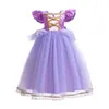 2025 Comercio Exterior Navidad Vestido Rapunzel Infantil Vestido de Cumpleaños Rapunzel Vestido para Niñas Sophia