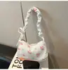 Bolso de Mano de Diseño de Nicho Dulce y Elegante Estilo Japonés, Bolso Simple para Hombro o Axila, Bolso Nuevo Plegado de Media Luna Estampado para Mujer