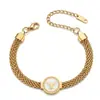 Pulsera popular de titanio y acero estilo ins, moderna, versátil, corazón, mariposa, estrella, geométrica, de acero inoxidable, joyería para la mano