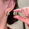 Nuevos Pendientes Geométricos con Forma de Garra y Diamantes Microincrustados de Moda 2025 para Mujer, Pendientes y Aretes Versátiles de Alto Nivel Estilo Francés