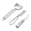 Pelador de Acero Inoxidable Juego de Tres Piezas Rallador de Cocina Pelador de Frutas y Verduras Pelador Doméstico de Patatas Raspador Herramienta Pequeña