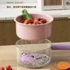 En Stock para Entrega Inmediata y DropshippingBandeja Doble para Lavar Verduras con Cesta Escurridora, Plato para Frutas Doméstico, Plástico Espesado para Uso en Cocina