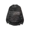 Suéter Comutador Estilo Preguiçoso para Homens Outono e Inverno 2025 Malha Casual Solta Moda Cor Sólida Top Preto em Estoque