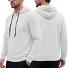Sudadera con capucha y cordón para hombre de Amazon transfronterizo, textura de cuadros pequeños, sudadera con capucha casual de manga larga, top deportivo